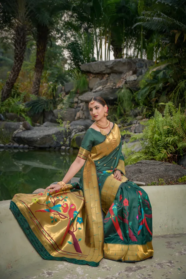 GREEN_PURE_SILK_PAITHANI_SAREE